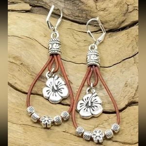 Unique Flower Teardrop Earrings